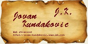 Jovan Kundaković vizit kartica